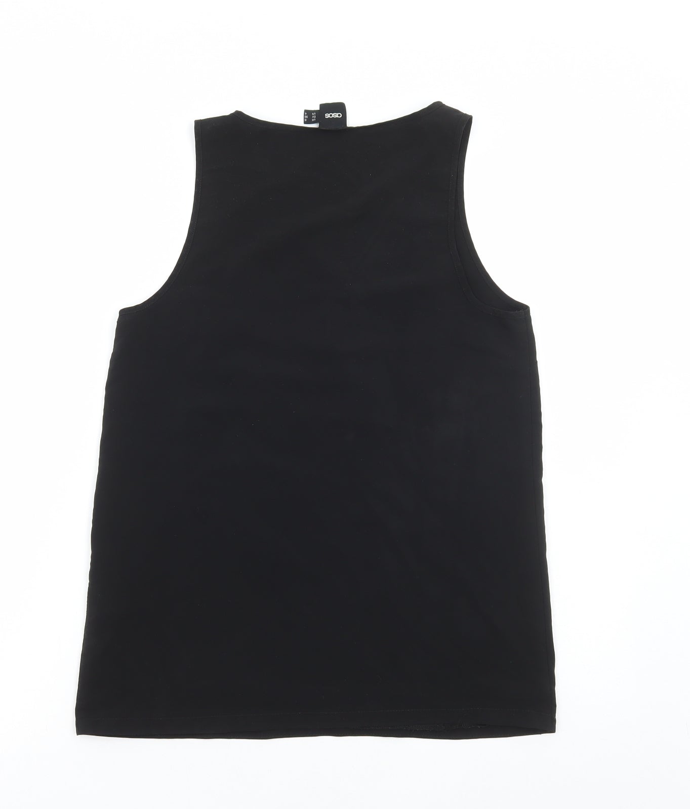 ASOS Womens Black Polyester Basic Tank Size 8 Round Neck