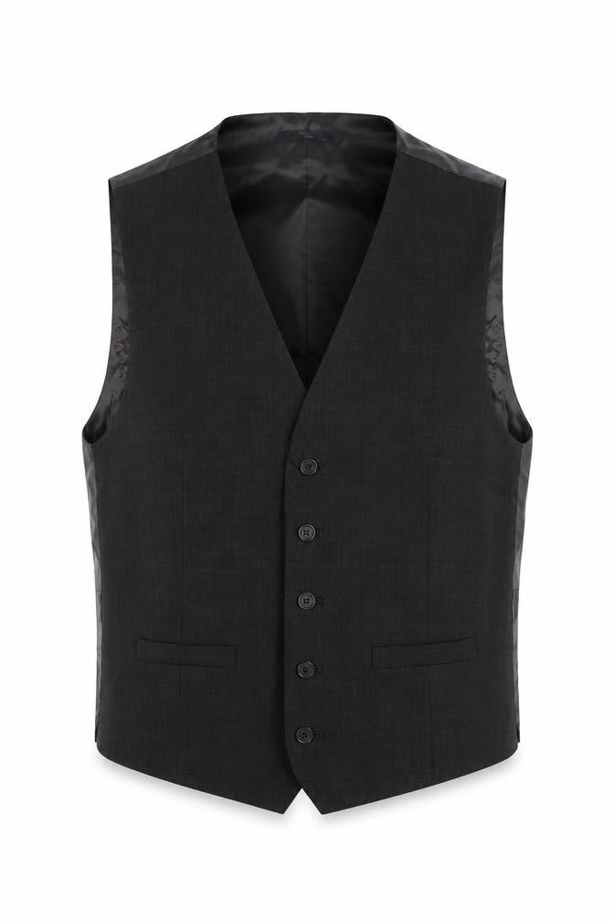 Marks & Spencer Mens Grey Polyester Jacket Suit Waistcoat Size 38