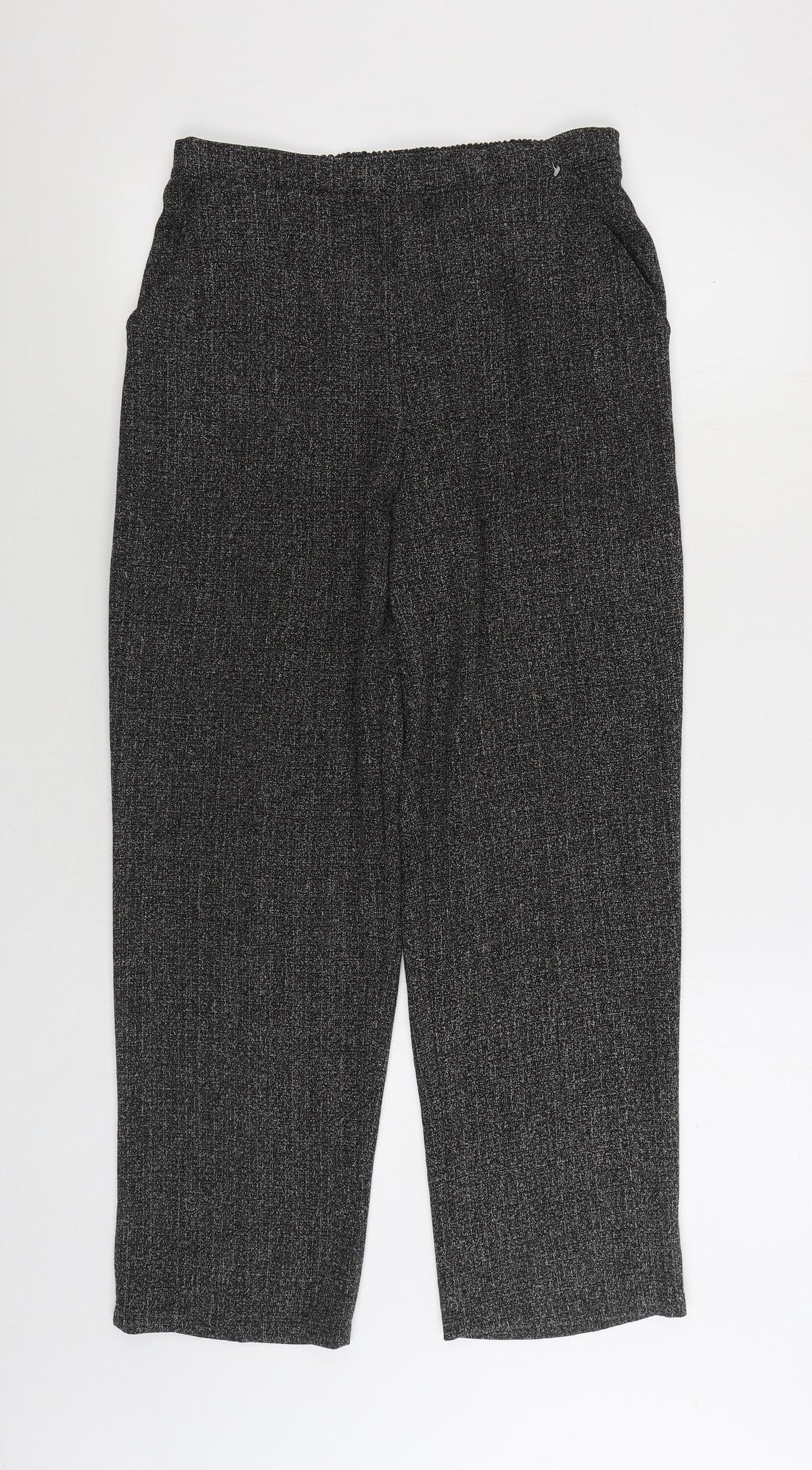 Sukhmani Womens Grey Polyester Trousers Size 10 L28 in Regular
