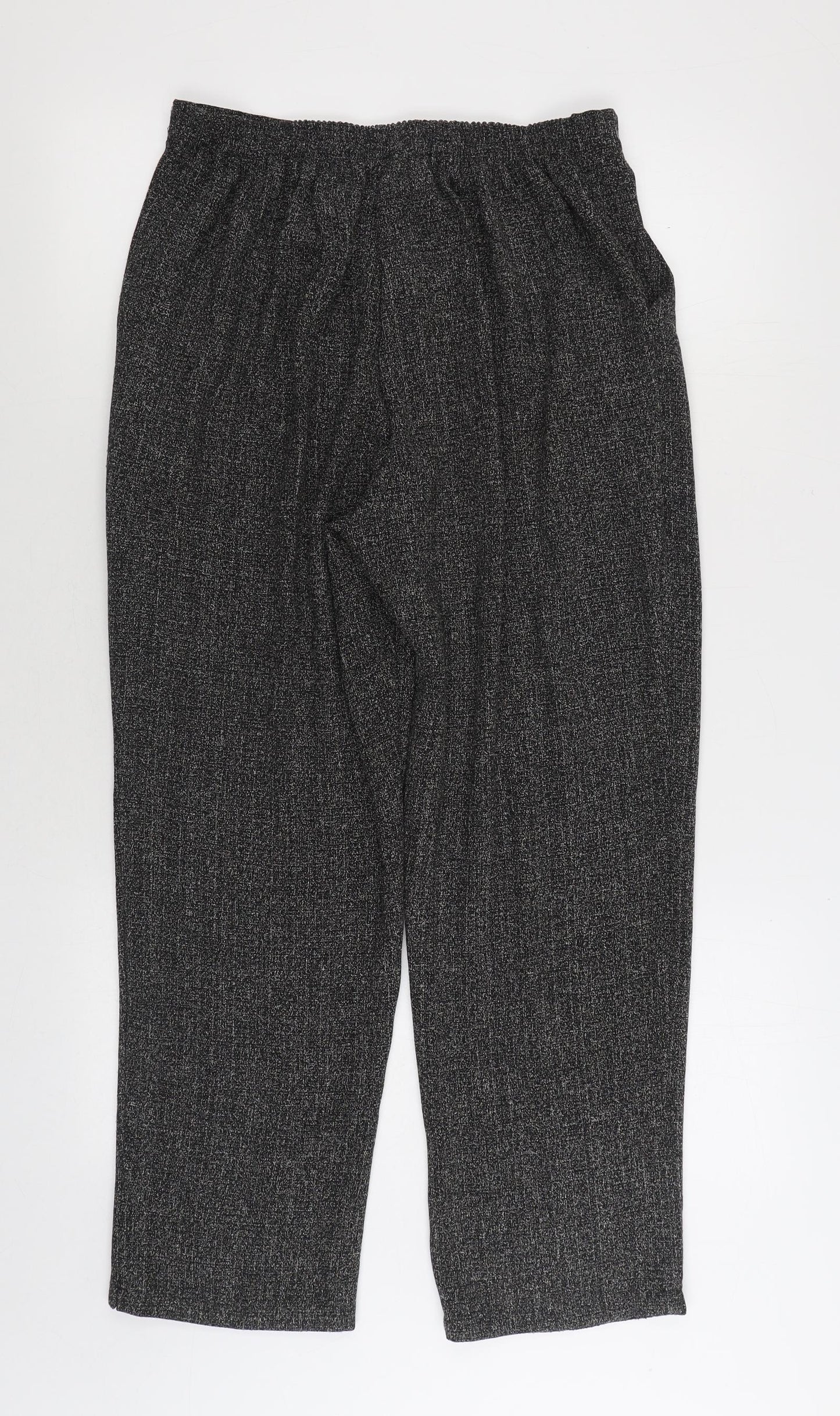 Sukhmani Womens Grey Polyester Trousers Size 10 L28 in Regular