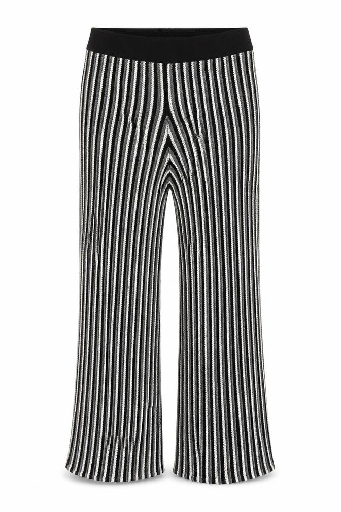 River Island Womens Black Striped Viscose Jogger Trousers Size 14 L25 in Regular