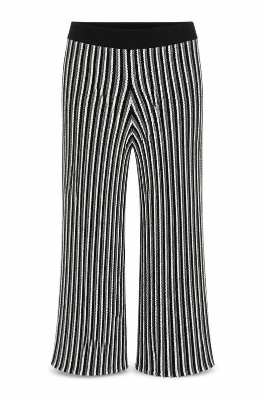 River Island Womens Black Striped Viscose Jogger Trousers Size 14 L25 in Regular