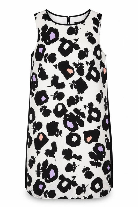 Oasis Womens Multicoloured Floral Polyester Shift Size 10 Round Neck Button