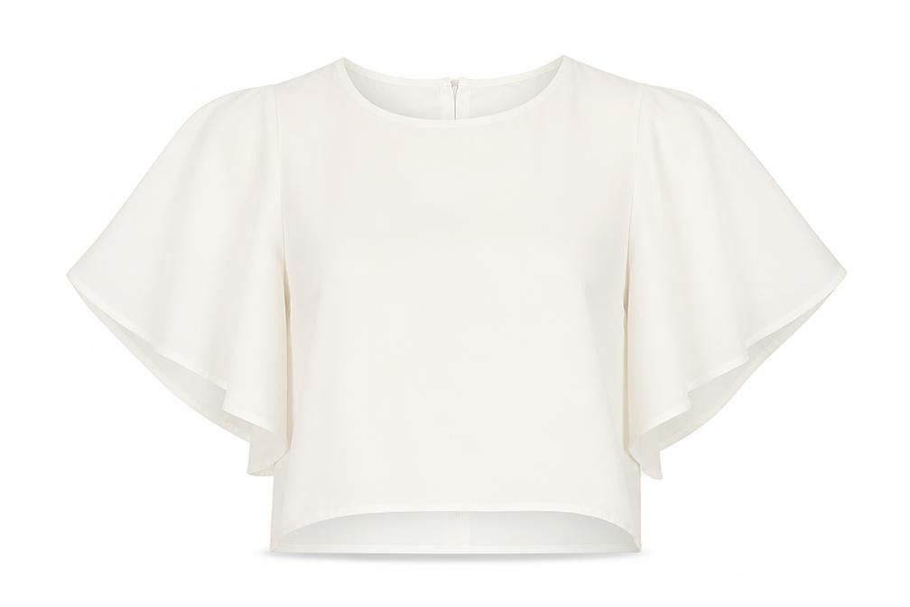 Select Womens Ivory Polyester Basic Blouse Size 12 Round Neck