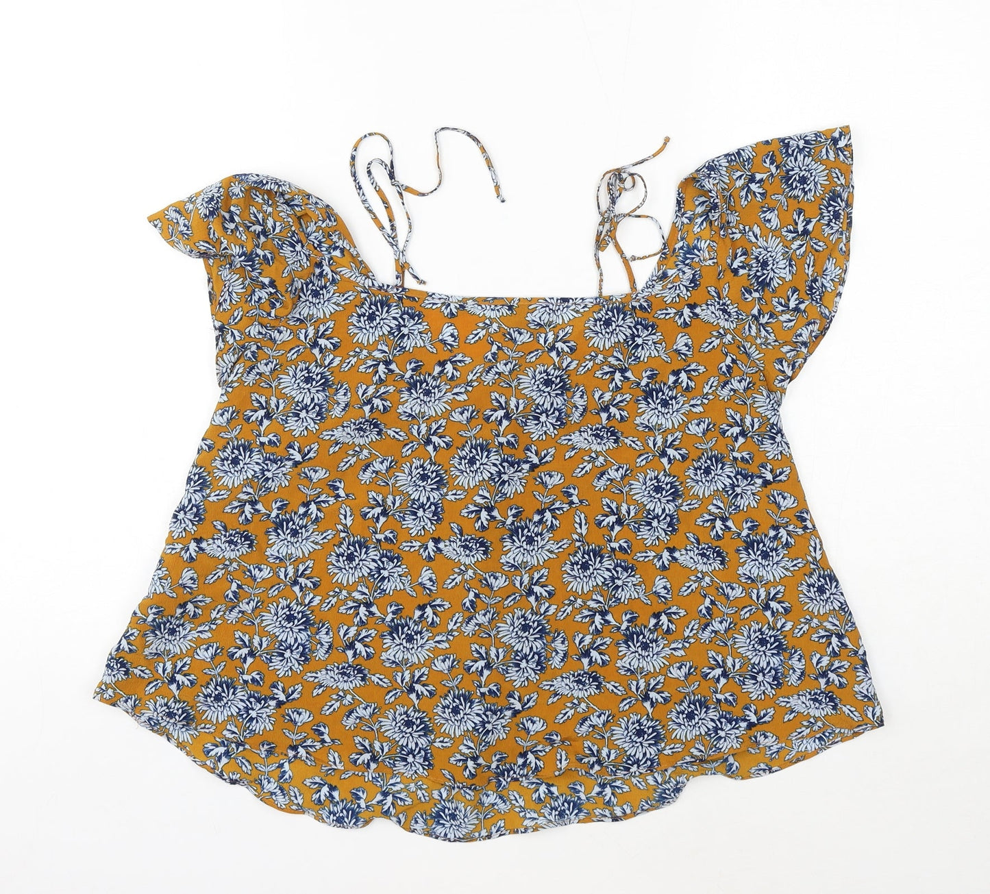Topshop Womens Multicoloured Floral Polyester Basic Blouse Size 10 V-Neck