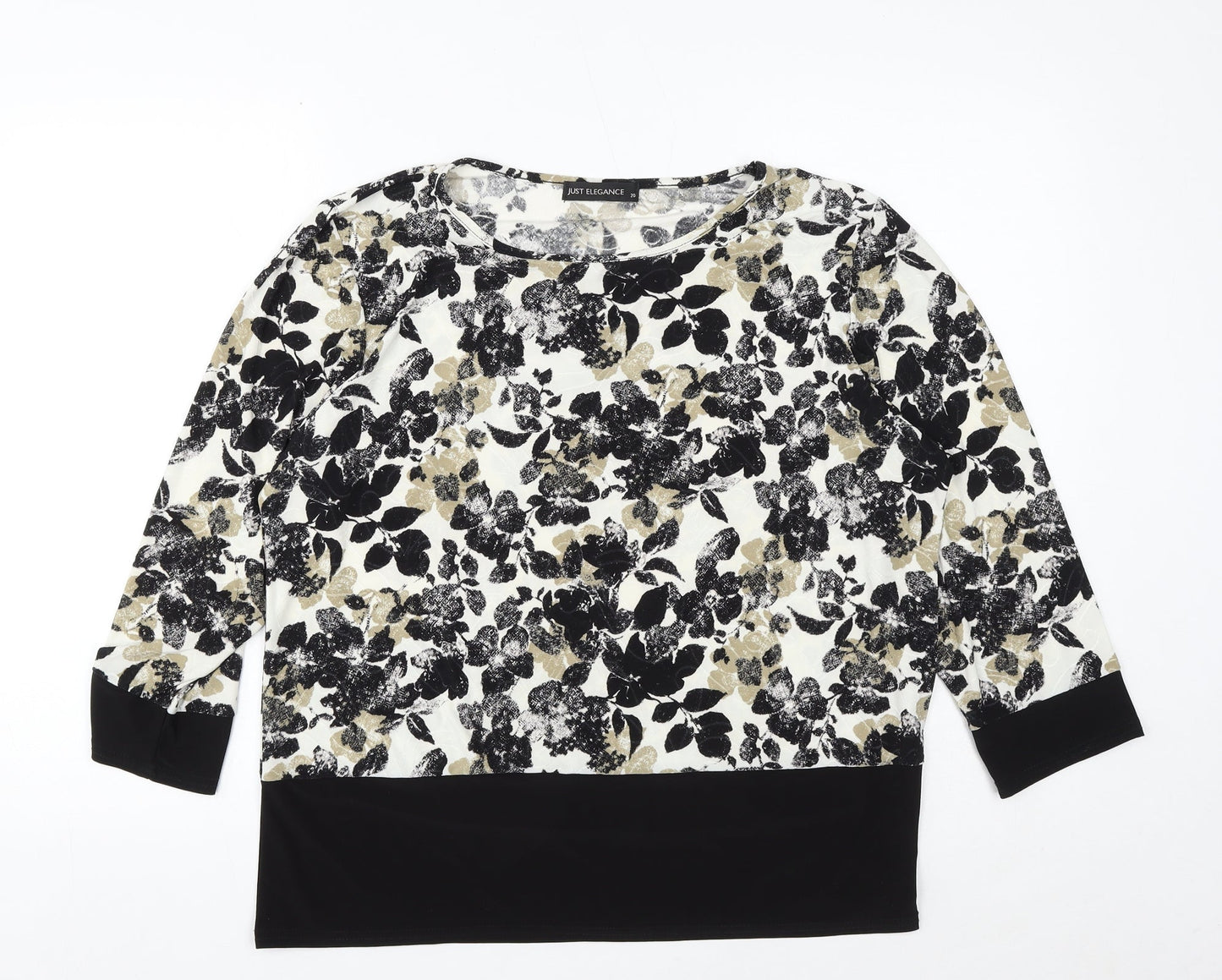 JUST ELEGANCE Womens Multicoloured Floral Polyester Basic Blouse Size 20 Round Neck