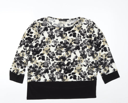 JUST ELEGANCE Womens Multicoloured Floral Polyester Basic Blouse Size 20 Round Neck