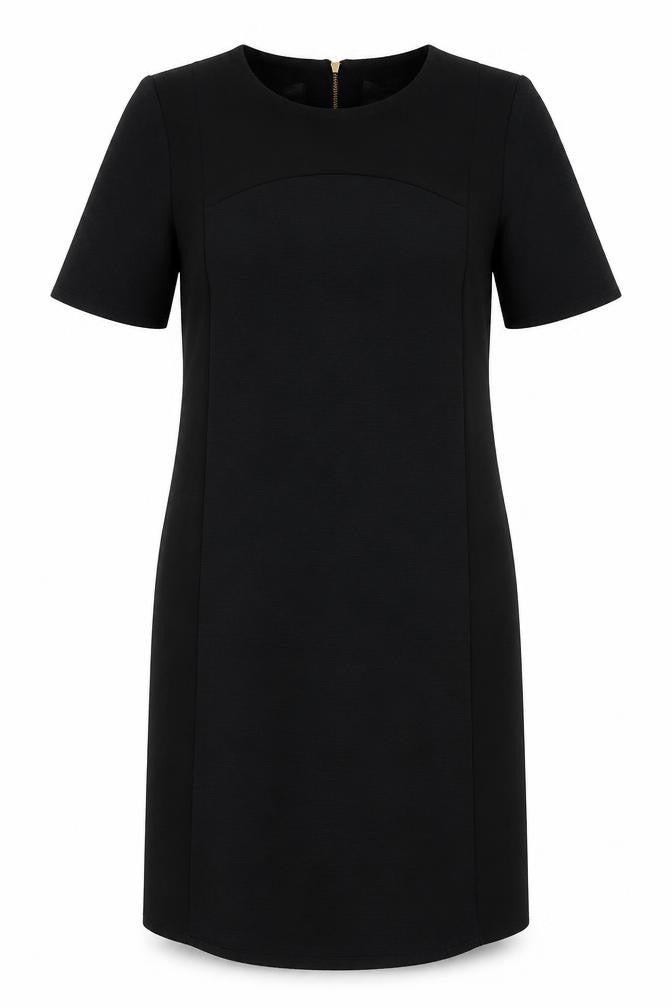 Warehouse Womens Black Polyester Sheath Size 10 Round Neck Zip
