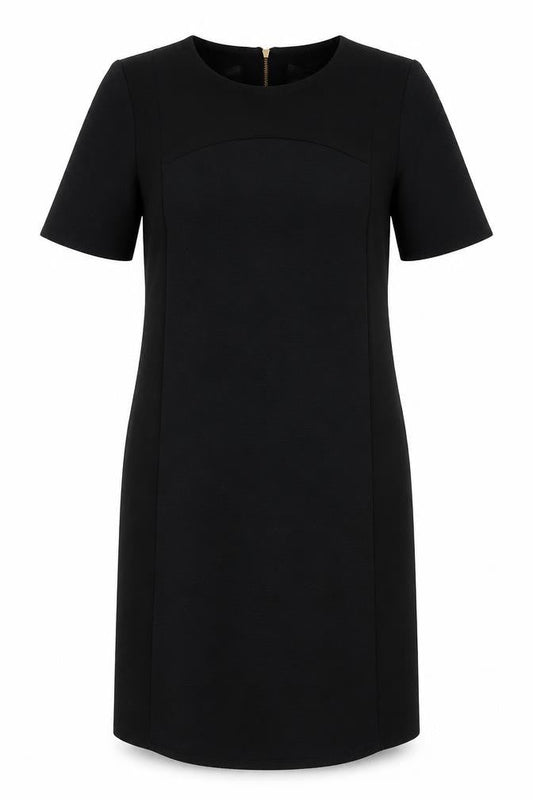 Warehouse Womens Black Polyester Sheath Size 10 Round Neck Zip