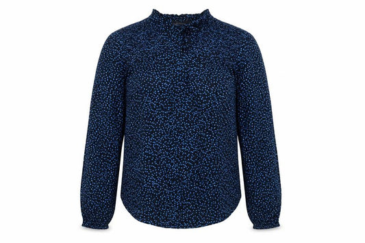 Marks and Spencer Womens Blue Polka Dot Viscose Basic Blouse Size 6 Round Neck