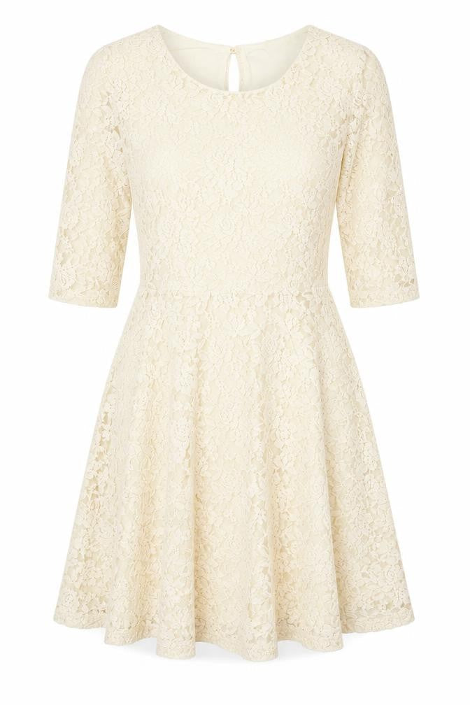 Mela London Womens Gold Polyester A-Line Size 10 Round Neck Hook & Loop