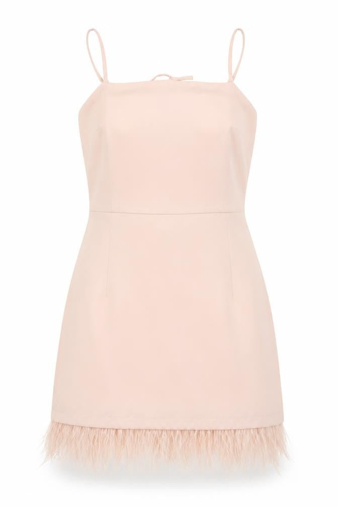 Topshop Womens Pink Polyester A-Line Size 8 Square Neck Zip