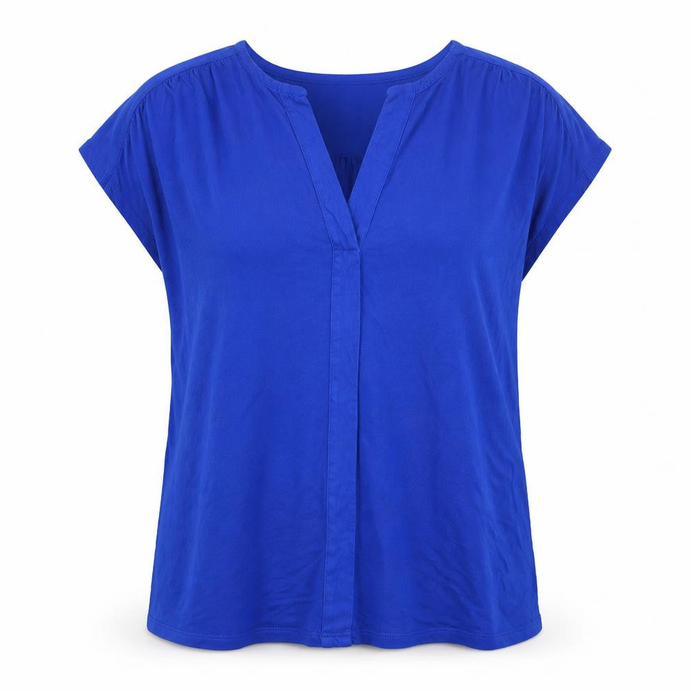 Gap Womens Blue Viscose Basic T-Shirt Size L V-Neck