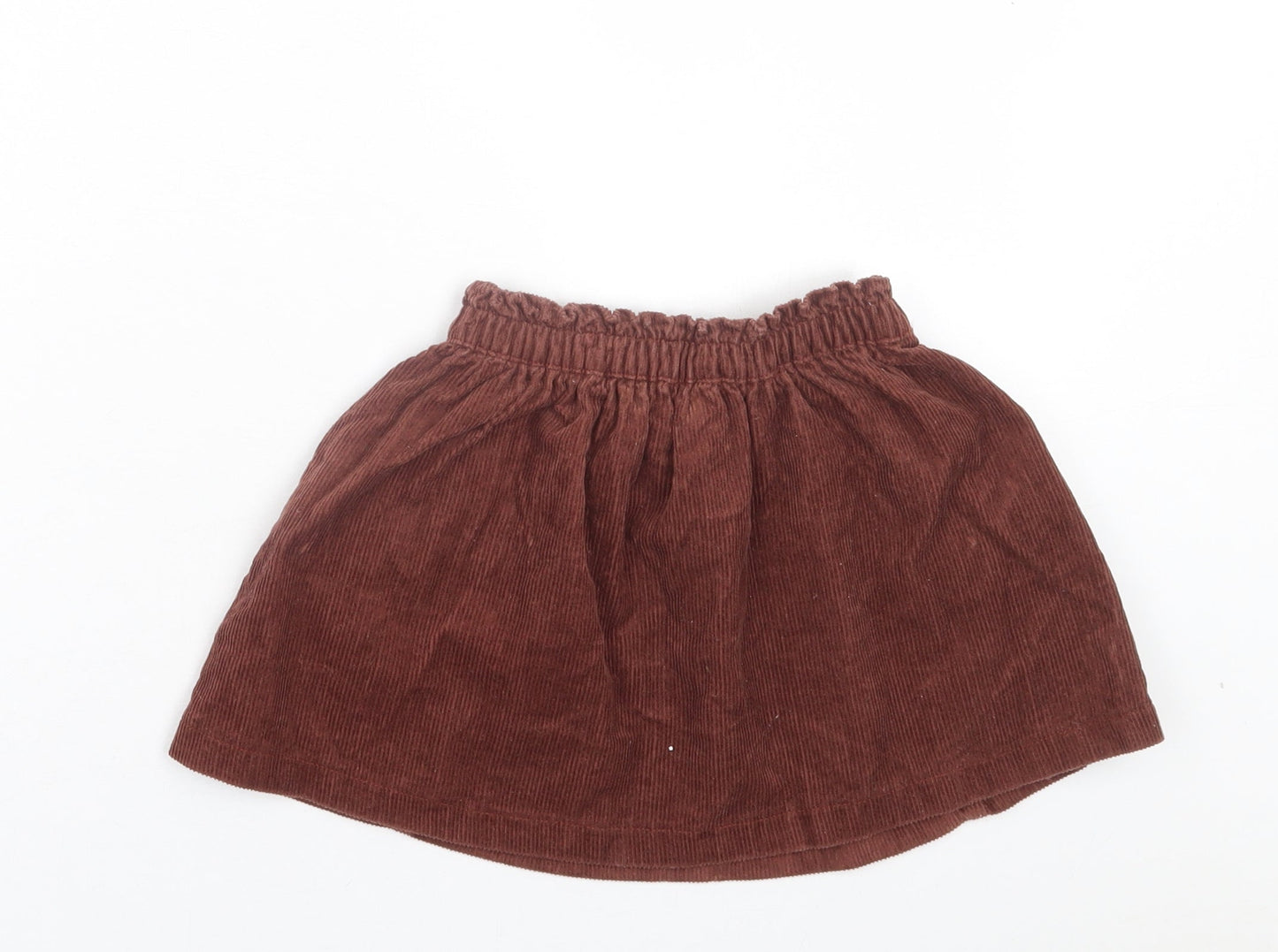 NEXT Girls Brown Cotton A-Line Skirt Size 2 Years Regular Pull On