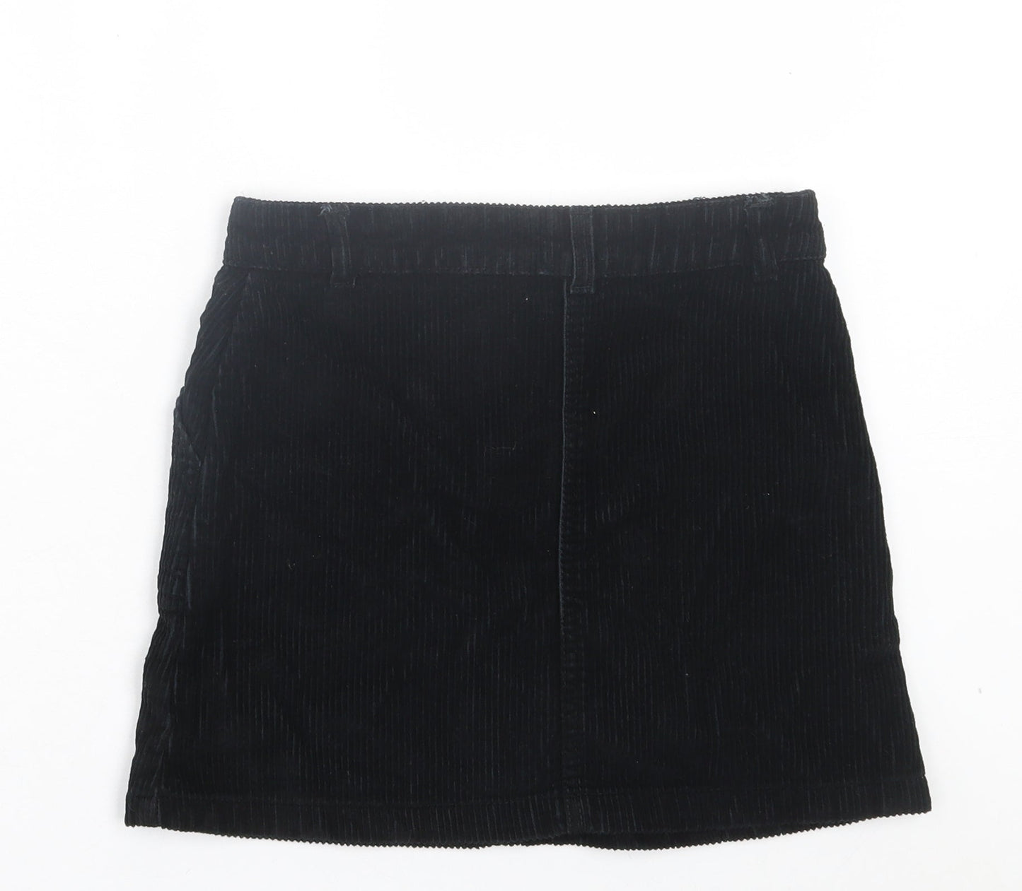 M&Co Girls Black Cotton A-Line Skirt Size 10 Years Regular Button