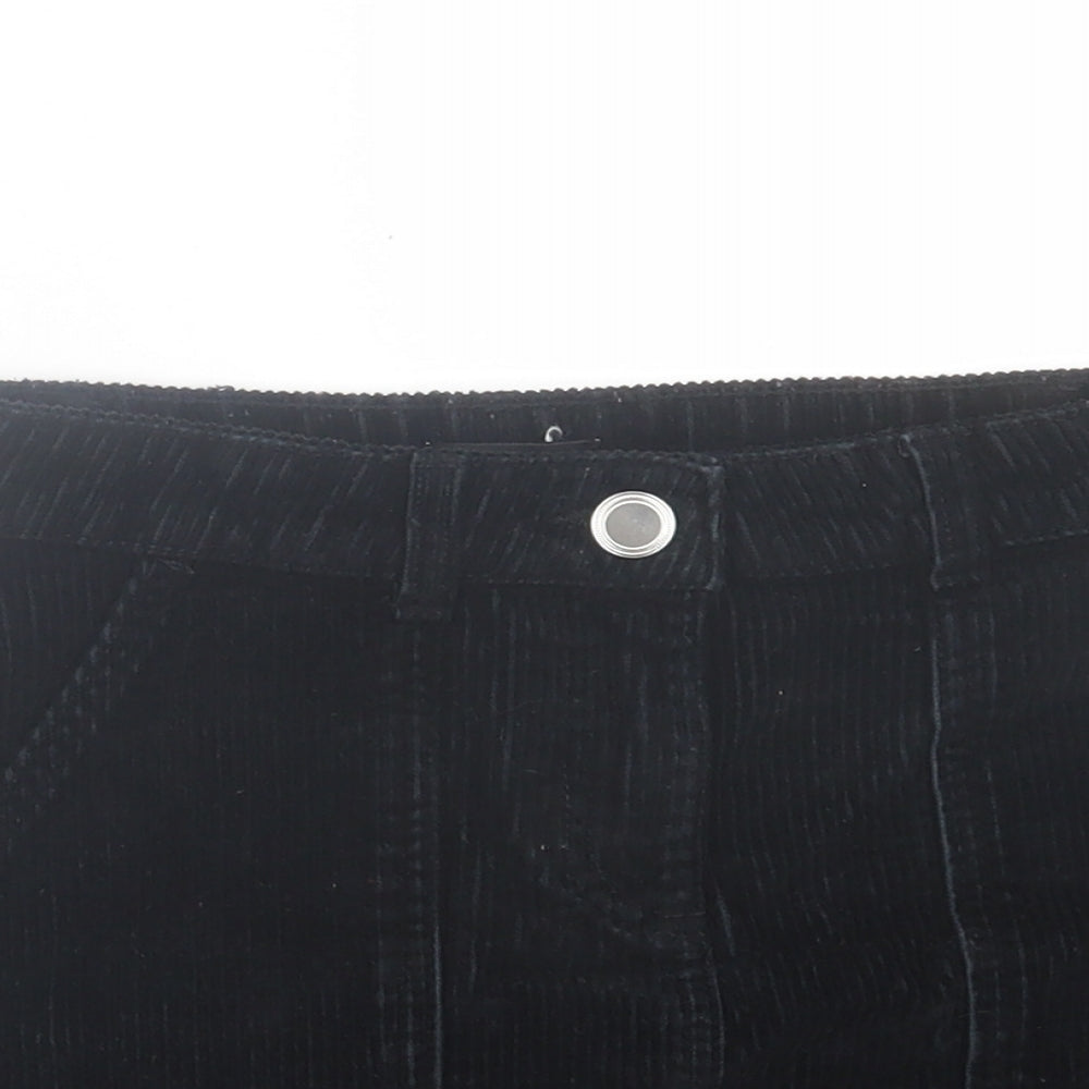 M&Co Girls Black Cotton A-Line Skirt Size 10 Years Regular Button