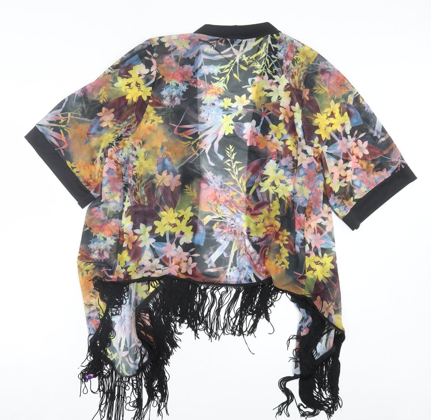VOULEY VOUS Womens Multicoloured Floral Polyester Jersey Blouse Size L V-Neck