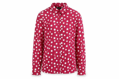 New Look Girls Purple Geometric Polyester Basic Button-Up Size 13 Years Collared Button - Star Pattern