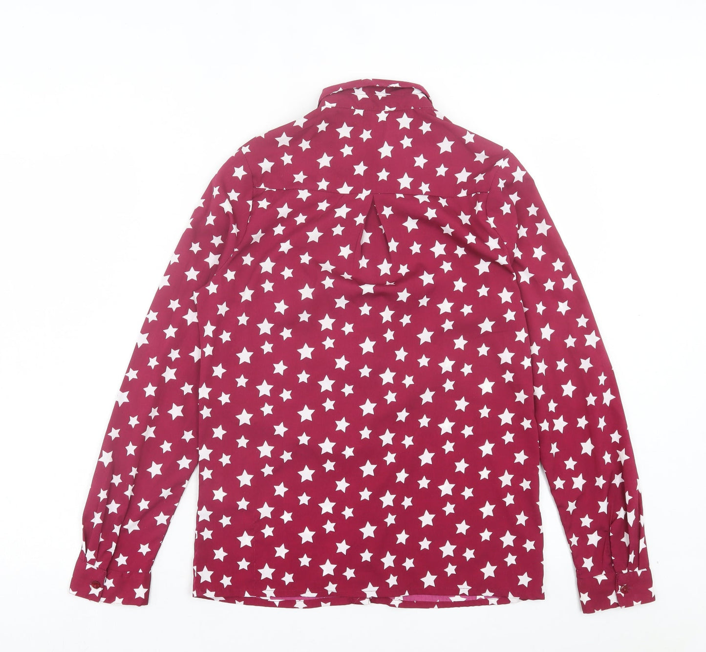 New Look Girls Purple Geometric Polyester Basic Button-Up Size 13 Years Collared Button - Star Pattern
