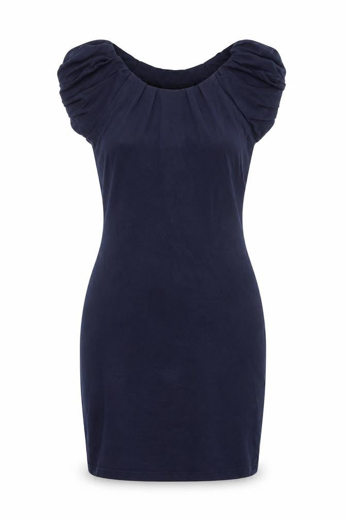 Lila Womens Blue Viscose Bodycon Size 8 Scoop Neck Pullover