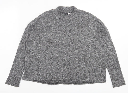 H&M Womens Grey Round Neck Polyester Pullover Jumper Size M