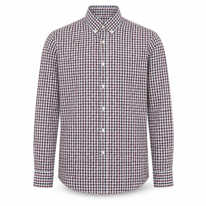 Next Mens Red Plaid Cotton Button-Up Size 14.5 Collared Button
