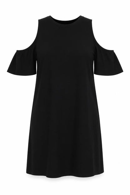 Zara Womens Black Polyester A-Line Size S Round Neck Pullover - Off the shoulder