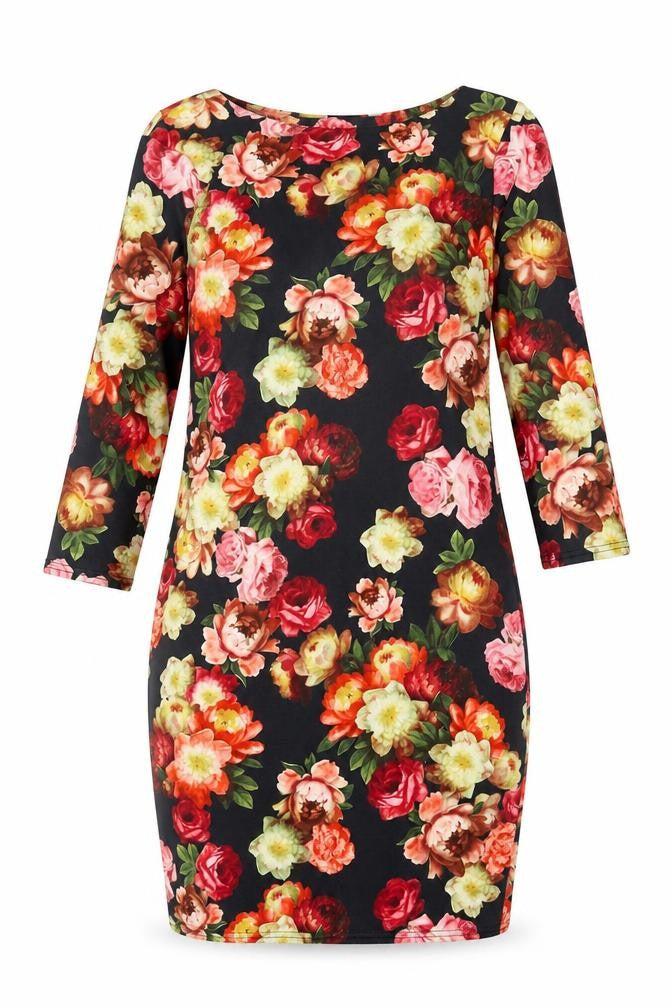 Red Herring Womens Multicoloured Floral Polyester Bodycon Size 8 Round Neck Pullover
