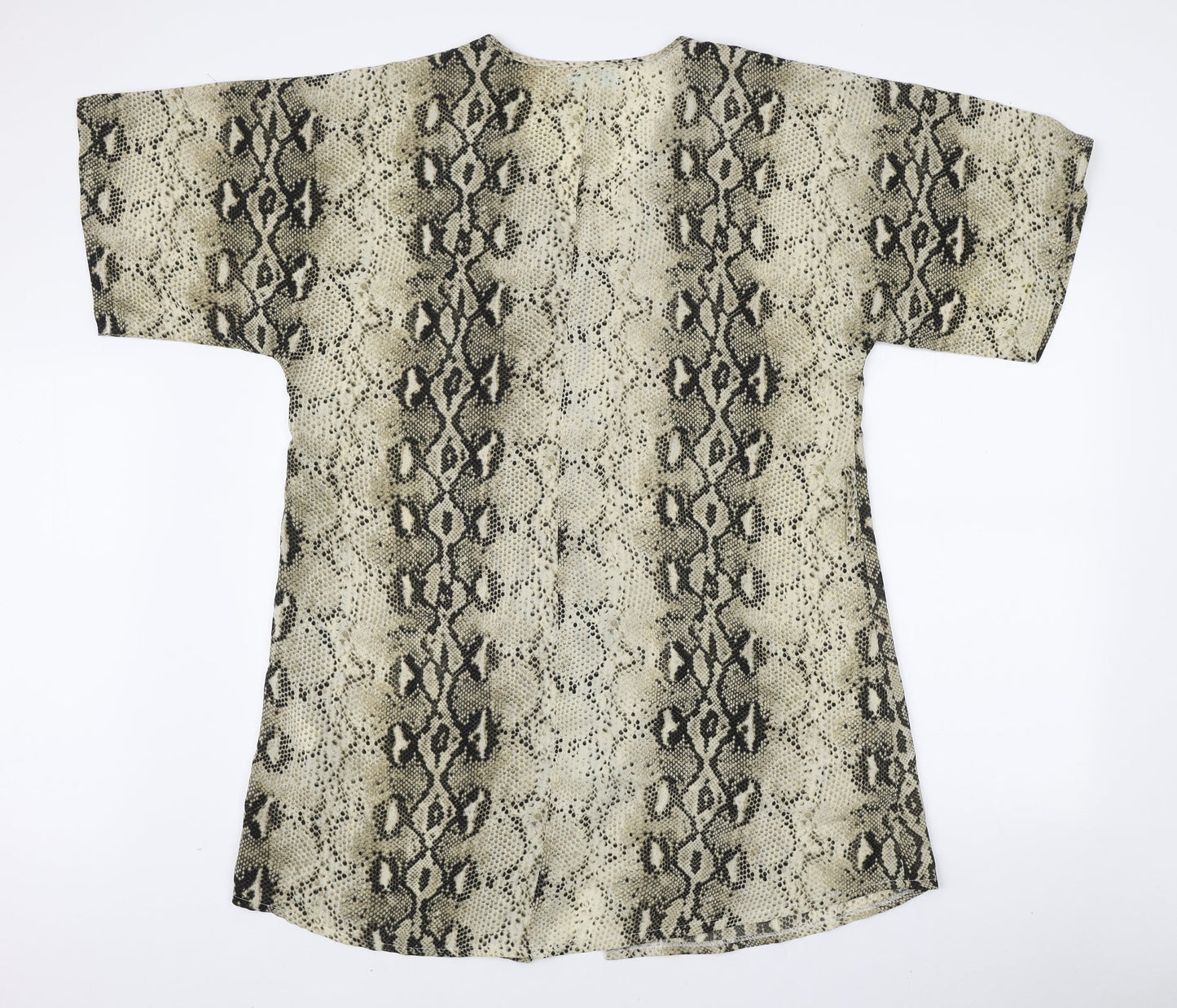 Blue Vanilla Womens Brown Animal Print Polyester Basic Button-Up Size 16 V-Neck