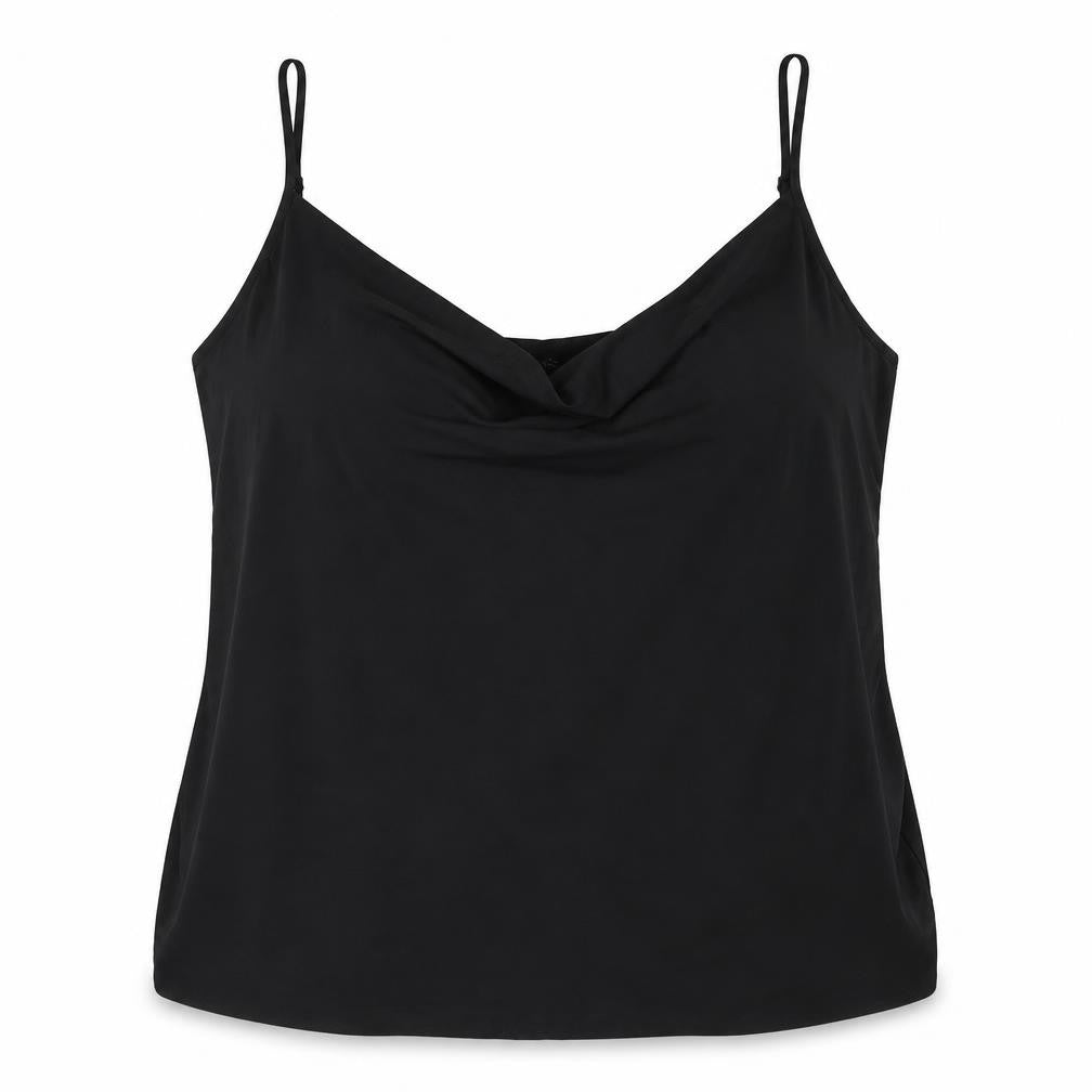 Boohoo Womens Black Polyester Basic Tank Size 20 Cowl Neck
