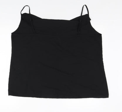 Boohoo Womens Black Polyester Basic Tank Size 20 Cowl Neck
