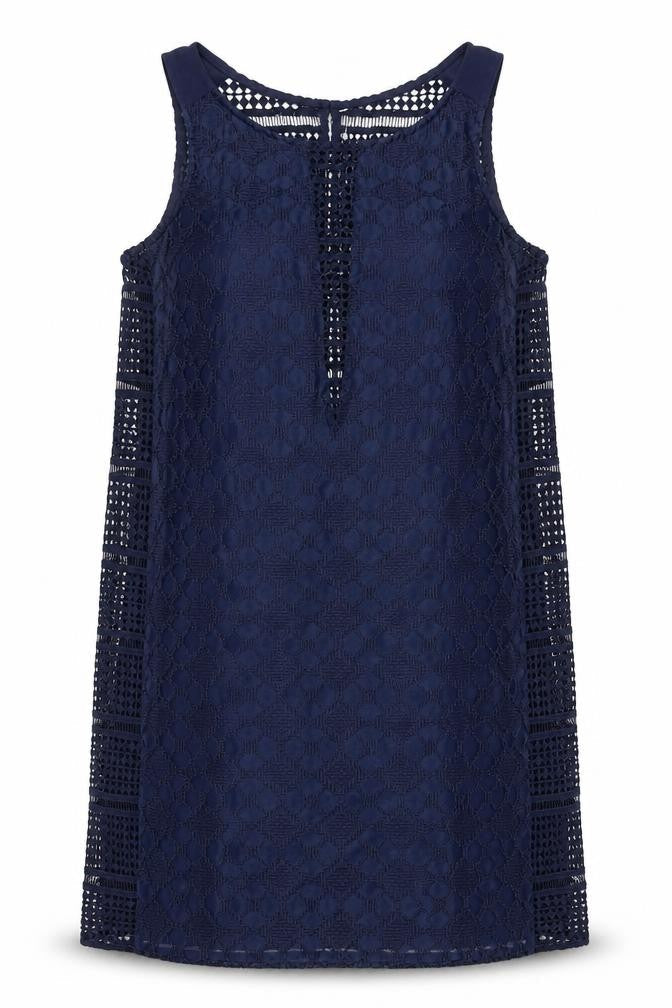 NEXT Womens Blue Polyester A-Line Size 12 Round Neck Zip