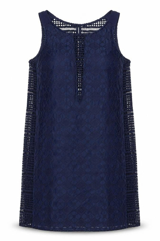Next Womens Blue Polyester A-Line Size 12 Round Neck Zip