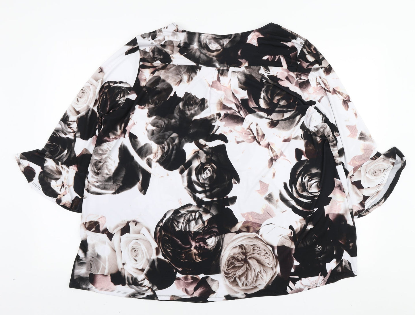 Together Womens Multicoloured Floral Polyester Basic T-Shirt Size 20 V-Neck