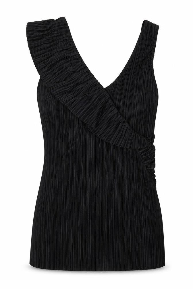 Mango Womens Black Polyester Basic Tank Size 4 Sweetheart