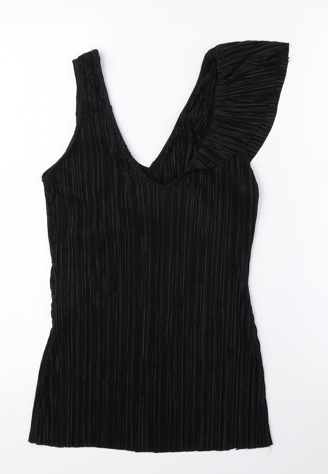 Mango Womens Black Polyester Basic Tank Size 4 Sweetheart