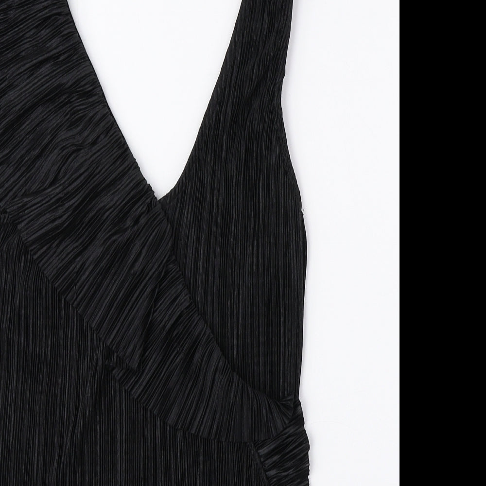 Mango Womens Black Polyester Basic Tank Size 4 Sweetheart
