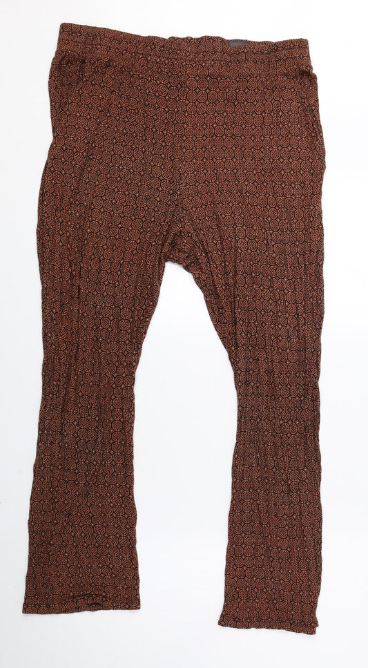 H&M Womens Brown Geometric Viscose Jogger Leggings Size M L24 in
