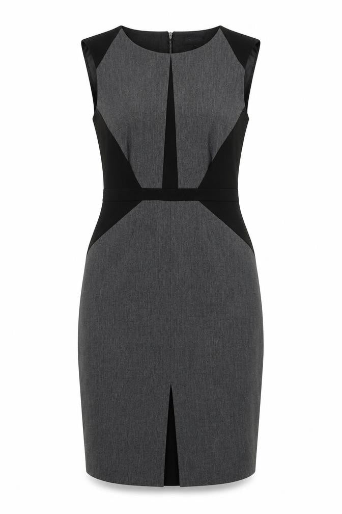 Debenhams Womens Grey Polyester A-Line Size 10 Round Neck Zip