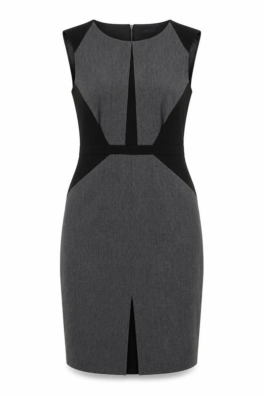 Debenhams Womens Grey Polyester A-Line Size 10 Round Neck Zip