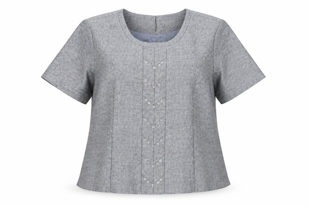 Golden Crown Womens Grey Polyester Basic T-Shirt Size 14 Scoop Neck