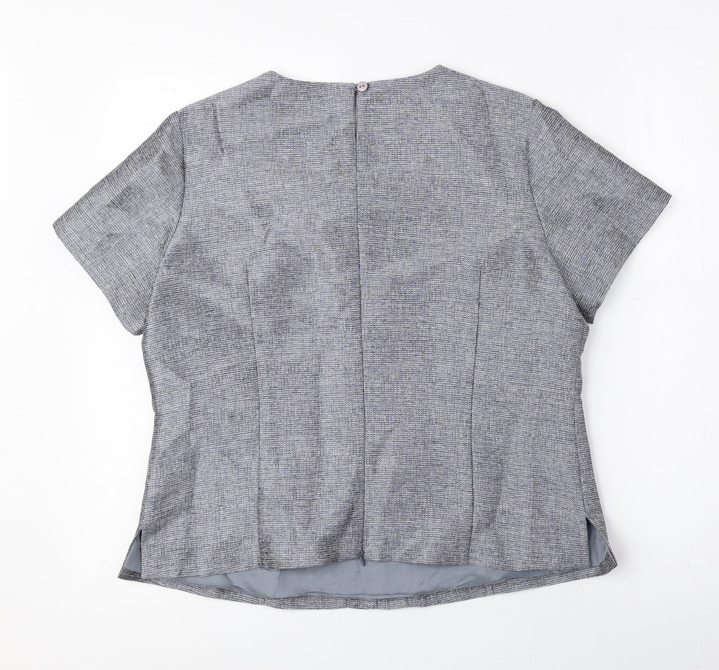 Golden Crown Womens Grey Polyester Basic T-Shirt Size 14 Scoop Neck