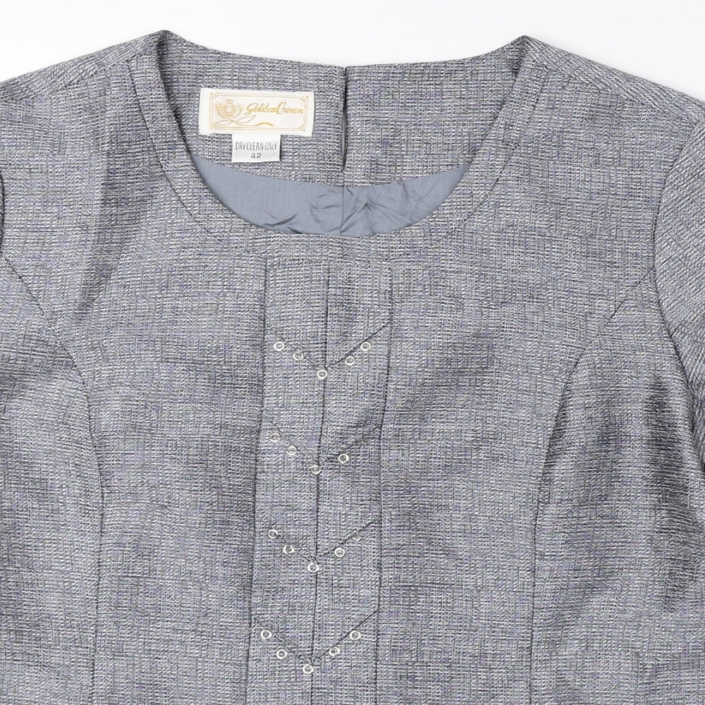 Golden Crown Womens Grey Polyester Basic T-Shirt Size 14 Scoop Neck