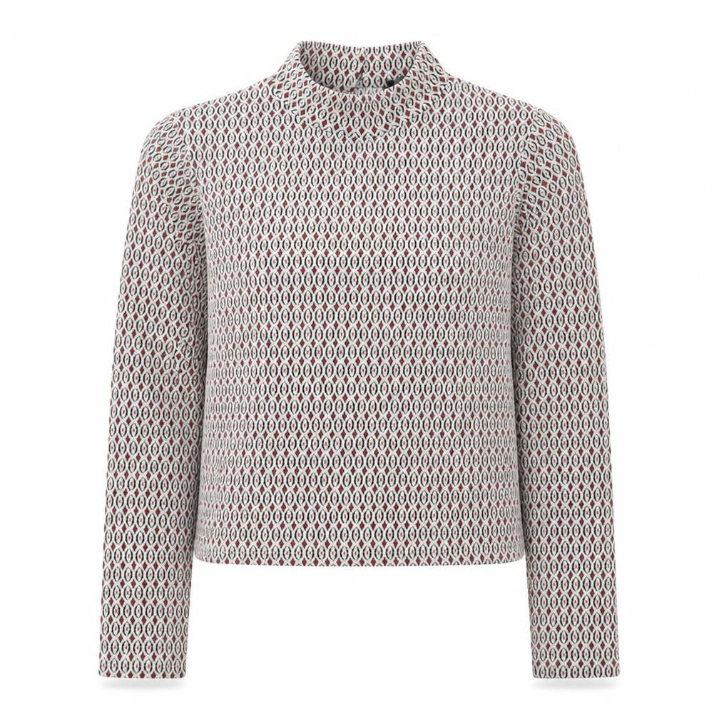 Primark Womens Multicoloured Mock Neck Geometric Cotton Pullover Jumper Size S
