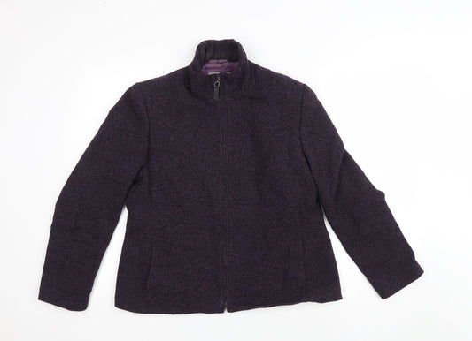 Marks and Spencer Womens Purple Jacket Size 14 Zip