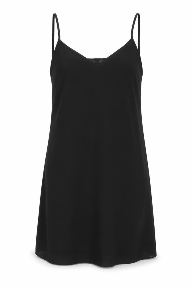 River Island Womens Black Polyester Tank Dress Size 12 V-Neck Pullover
