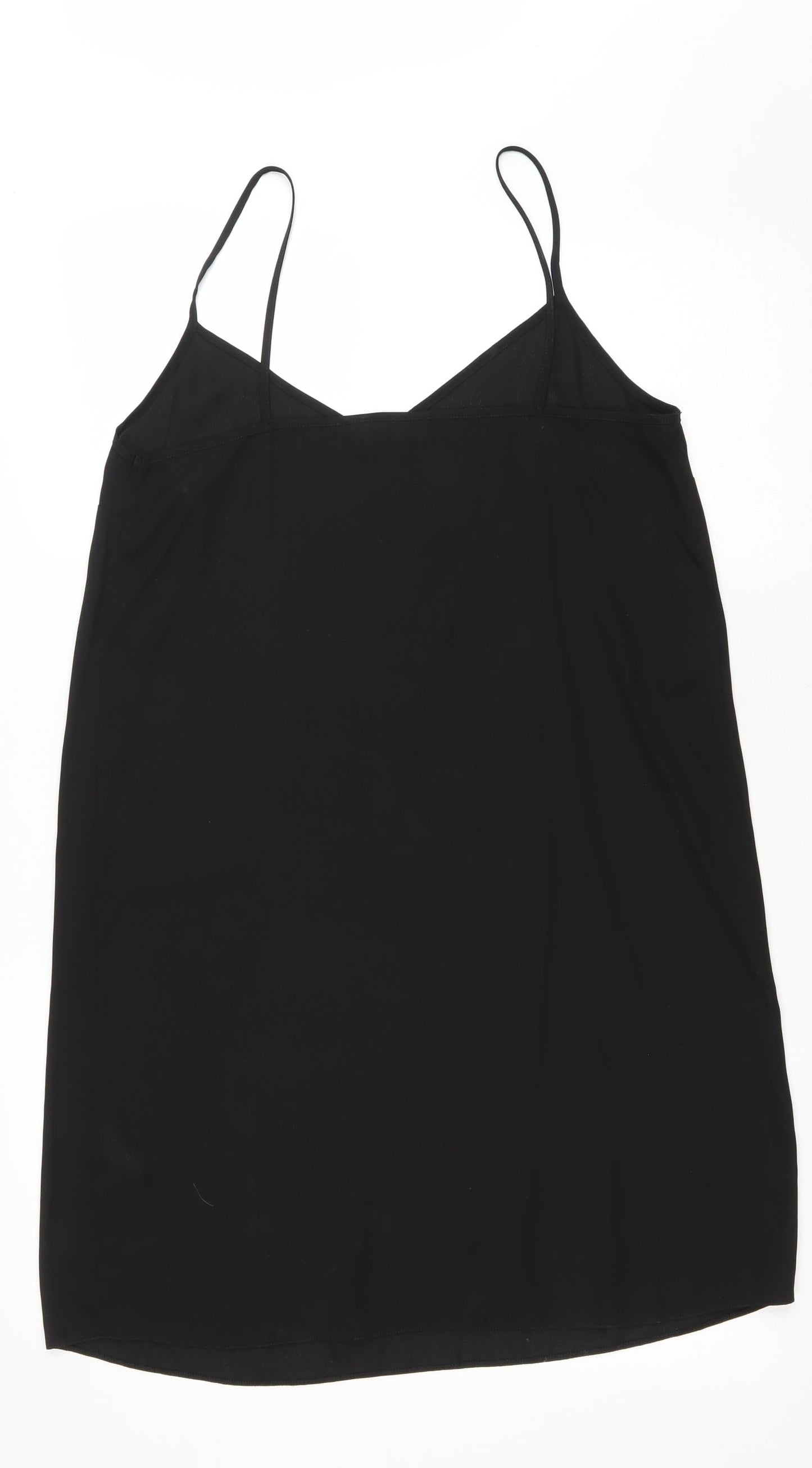 River Island Womens Black Polyester Tank Dress Size 12 V-Neck Pullover