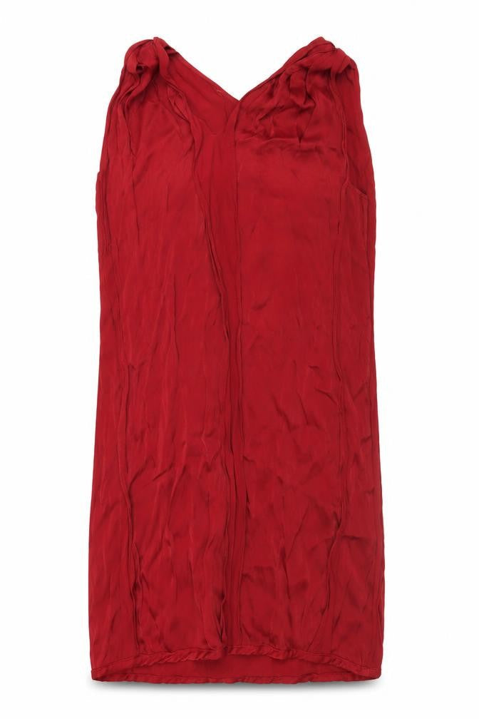 Max Studio Womens Red Viscose Tank Dress Size M V-Neck Pullover