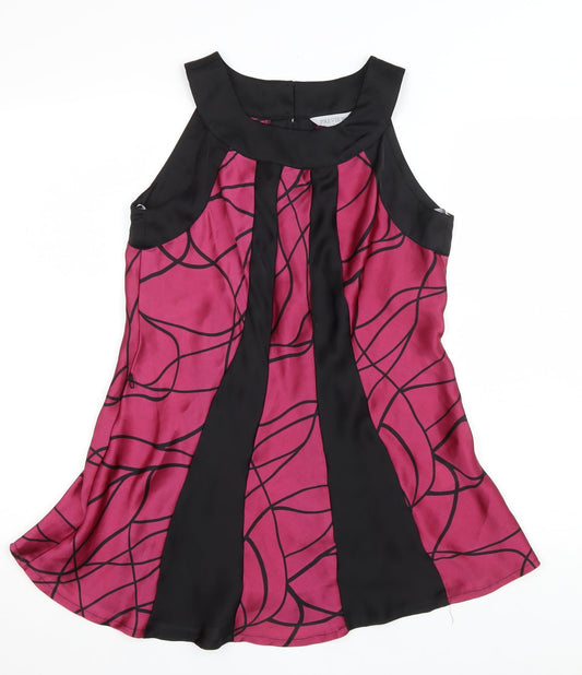 Preview Womens Purple Geometric Polyester Basic Tank Size 10 Scoop Neck