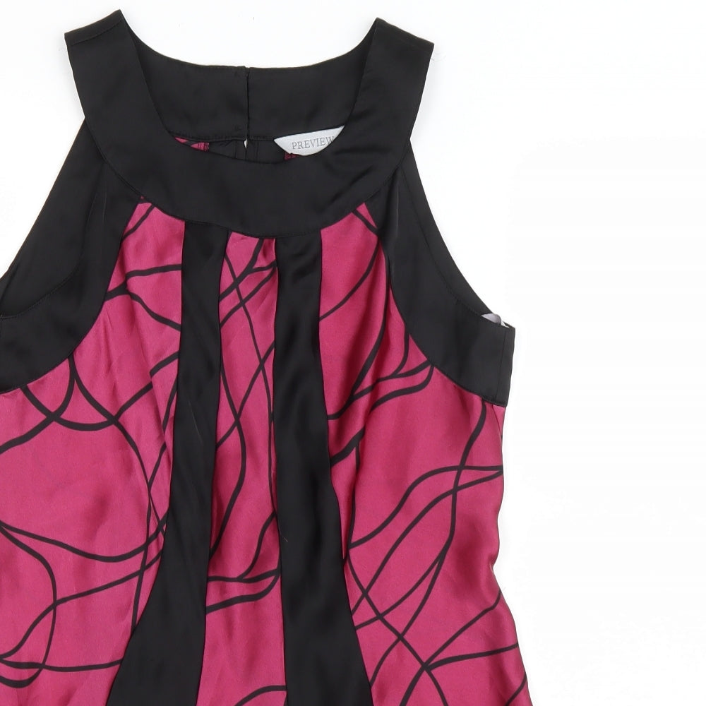 Preview Womens Purple Geometric Polyester Basic Tank Size 10 Scoop Neck